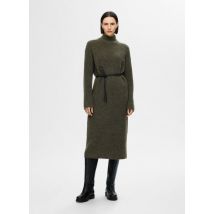 Selected Femme - Ropa SLFMALINE LS KNIT DRESS HIGH NECK NOOS - Verde
