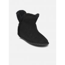 Chaussons Bottillon - Suedine et Fourrure Noir - Isotoner - Disponible en 37
