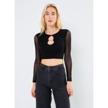 Sixth June - MESH JEWELLERY LS CROP TOP Nero - Abbigliamento - Taglia M