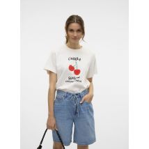 Vero Moda - Bekleidung VMSONYA METTE SS TOP BOX JRS GA CHERRY - weiß - Größe XL