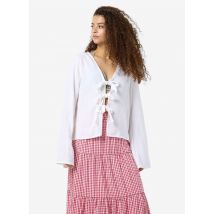 Kleding NMLEILANI L/S V-NECK TIE BLOUSE WVN Wit - Noisy May - Beschikbaar in M