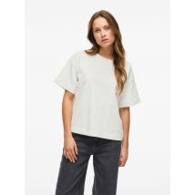 Kleding VIMONIE FLOWER EMB S/S O-NECK Wit - Vila - Beschikbaar in S