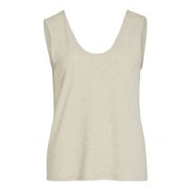 Vila - Bekleidung VIANIKA U-NECK S/L TOP/PB - beige - Größe S