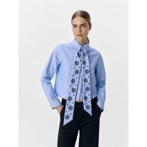 OBJECT - Kleding OBJZANE RE L/S BOW SHIRT CC2 SS - Blauw - Maat 36