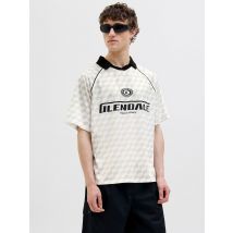 Jack & Jones - Bekleidung JCORETREAT AOP MESH OPEN COLLAR POLO LN - weiß - Größe L