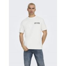 Only & Sons - ONSKAZBAH PRINT RLX SS TEE Bianco - Abbigliamento - Taglia S
