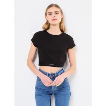 Calvin Klein - Rib Crop Tee LV00QS7349 Nero - Abbigliamento - Taglia L