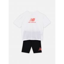 Kleding New Balance Stacked Logo Tee and Cycle Short Set Wit - New Balance Kids - Beschikbaar in 14 - 15A