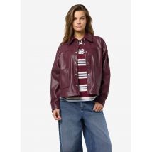 Noisy May - Kleding NMBETTIE LS PU SHIRT - Bordeaux - Maat XS