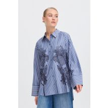 Kleding BYFIRAS FLOWER SHIRT - Blauw - B-Young - Beschikbaar in 40
