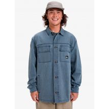 Kleding Mohab Washed Twill Ls Shirt Blauw - Quiksilver - Beschikbaar in XL