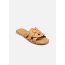 Coach - Zuecos Lena Leather Slide Sandal - Marrón