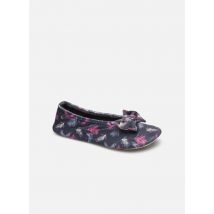 Chaussons Ballerine Microvelours ? Imprimé Plumes ? Grand N?ud W Multicolore - Isotoner - Disponible en 37 - 38