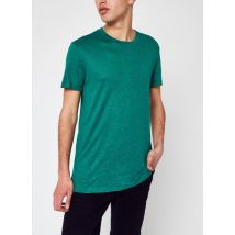 Ropa T-shirt, rib crew neck, short sleeve, flatlock details Verde - Marc O'Polo - Talla L