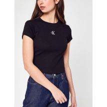 Vêtements Ck Rib Cropped Slim Tee Noir - Calvin Klein Jeans - Disponible en S