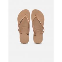 Zehensandalen Hav. Slim Logo Metallic W rosa - Havaianas - Größe 37 - 38