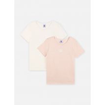 Bekleidung Lot De 2 Tee Shirts MC Fille - A055300 weiß - Petit Bateau - Größe 12A