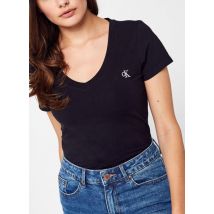 Kleding CK Embroidery Stretch V-Neck Zwart - Calvin Klein Jeans - Beschikbaar in XL