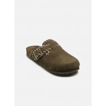 Wedges Leather sabot with stitchings Groen - Colors of California - Beschikbaar in 37