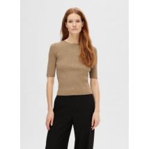 Vêtements Slfmala 2/4 Knit O-Neck Noos Beige - Selected Femme - Disponible en L