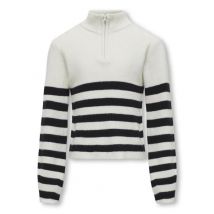 Vêtements Kogfranca Half Zip L/S Stripe Knt Noos Blanc - Kids Only - Disponible en 11 - 12A