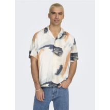 Vêtements ONSDASH LIFE REG DIG AOP SS RESORT SHIRT Beige - Only & Sons - Disponible en M