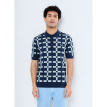 Kleding GEOMETRIC JACQUARD KNIT SHIRT Blauw - Fred Perry - Beschikbaar in XXL