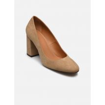 Pumps Escarpins n°121 - Chevre velours - Beige Beige - Rivecour - Beschikbaar in 36