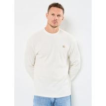 Vêtements Ls Waffle Badge Crew LV040EM217 Blanc - Calvin Klein Jeans - Disponible en M