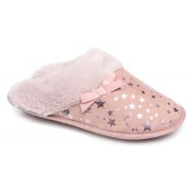 Isotoner Mule platine suédine étoiles - Slippers Women, Pink
