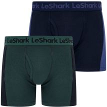 Mens Underwear Darby (2 Pack) Striped Boxer Shorts Set in Crown Blue / Jet Black - Le Shark / M - Tokyo Laundry