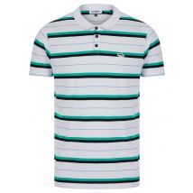 Polo Shirts Lant Yarn Dyed Striped Cotton Pique Polo Shirt in Bright White - Le Shark / M - Tokyo Laundry