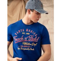 T-Shirts Santa Monica Applique Motif Cotton Jersey T-Shirt In Sea Surf Blue / S - Tokyo Laundry