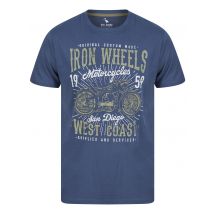 T-Shirts Iron Wheels Motif Cotton Jersey T-Shirt in Vintage Indigo - South Shore / M - Tokyo Laundry