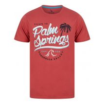 T-Shirts Palm Springs Motif Cotton Jersey T-Shirt in Garnet Rose - South Shore / S - Tokyo Laundry
