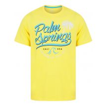 T-Shirts Palm Springs Motif Cotton Jersey T-Shirt in Snapdragon Yellow - South Shore / M - Tokyo Laundry