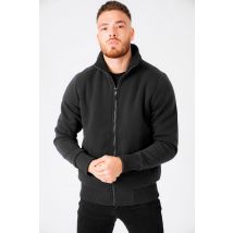 Hoodies / Sweatshirts Percy Funnel Neck Zip Through Chunky Sweat With Borg Lining In Jet Black - Dissident / M - Tokyo Laundry