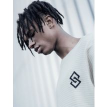 T-Shirts St Vega Ribbed Jersey Longline T-Shirt in Optic White - Saint & Sinner / XS - Tokyo Laundry