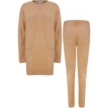 Loungewear Ninette 2 Pc Jersey Knit Top / Pants Lounge Set in Nougat Nut - Amara Reya / S/M - Tokyo Laundry