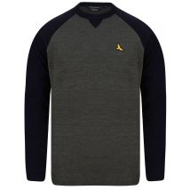 Jumpers Hampshire Contrast Sleeve Knitted Jumper in Ink - Kensington Eastside / L - Tokyo Laundry