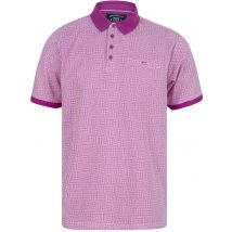 Polo Shirts Leaconfield Patterned Cotton Jersey Polo Shirt with Chest Pocket In Hollyhock Purple - Kensington Eastside / S - Tokyo Laundry