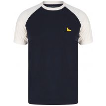 T-Shirts Ponler Contrast Sleeve Cotton Baseball T-Shirt In Sky Captain Navy - Kensington Eastside / S - Tokyo Laundry
