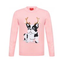 Jumpers Girls Xmas Frenchie Novelty Christmas Jumper in Almond Blossom - Merry Christmas Kids (4-12yrs) / 4-5 Years - Tokyo Laundry
