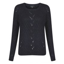 Jumpers Womens Amara Reya Orange Blossom Textured Knit Jumper in Navy / 14 - Tokyo Laundry