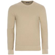 Jumpers WarrenB Crew Neck Cotton Knitted Jumper in Stone / XL - Tokyo Laundry