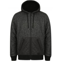Hoodies / Sweatshirts Quilter Borg Lined Zip Through Hoodie with Quilted Panels in Black Fleck - Dissident / M - Tokyo Laundry