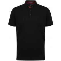 Polo Shirts Atherstone Jacquard Jersey Polo Shirt in Black - Kensington Eastside / S - Tokyo Laundry