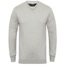Jumpers Jefferson V Neck Cotton Jumper in Grey Marl - Kensington Eastside / XXL - Tokyo Laundry