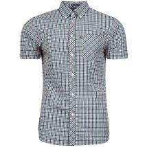 Shirts Hoffman Short Sleeve Two Tone Gingham Shirt in Bayou Green - Le Shark / S - Tokyo Laundry