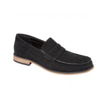 Shoes Madrid Suede Penny Loafers in Black / 11 (44) - Tokyo Laundry